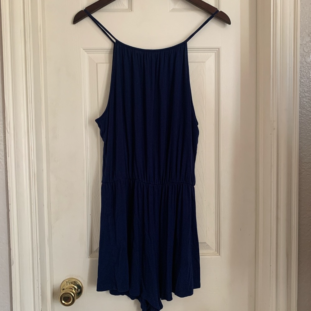 F21 navy loose fitted romper